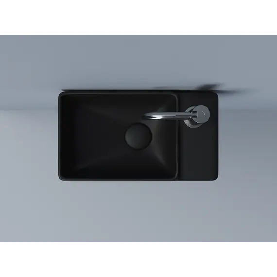 Ceramica Nova Умывальник подвесной прямоугольный (чаша слева, отверстие под смеситель справа) цвет черный матовый Element 395*220*125мм