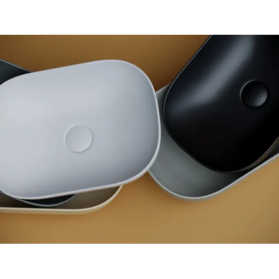 Умывальник чаша Ceramica Nova накладная прямоугольная (цвет Черный Матовый) Element 455*325*135мм