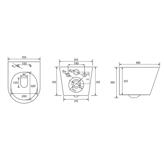 Унитаз ABBER Bequem AC1102T подвесной белый, безободковый, смыв торнадо