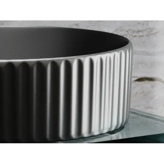 Умывальник чаша Ceramica Nova накладная круглая (цвет Темный Антрацит Матовый) Element 360*360*115мм
