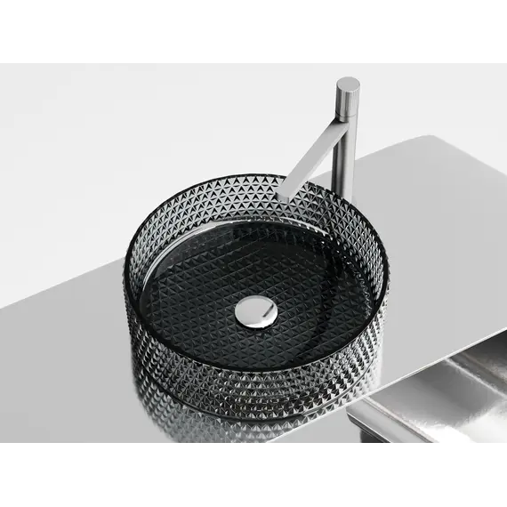 Умывальник чаша Ceramica Nova накладная круглая (цвет черный) Cristal 360*360*112мм