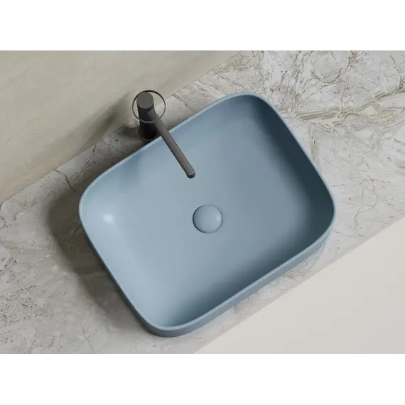 Умывальник чаша Ceramica Nova накладная прямоугольная (цвет Серо-Голубой Матовый) Element 505*380*150мм