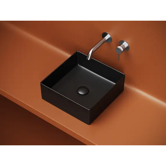Раковина Ceramica Nova накладная квадратная 361*361*130, , без перелива, цвет черный матовый, арт.CN6068MB