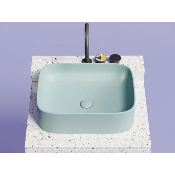 Умывальник чаша Ceramica Nova накладная прямоугольная (цвет Зеленый Матовый) Element 505*380*150мм