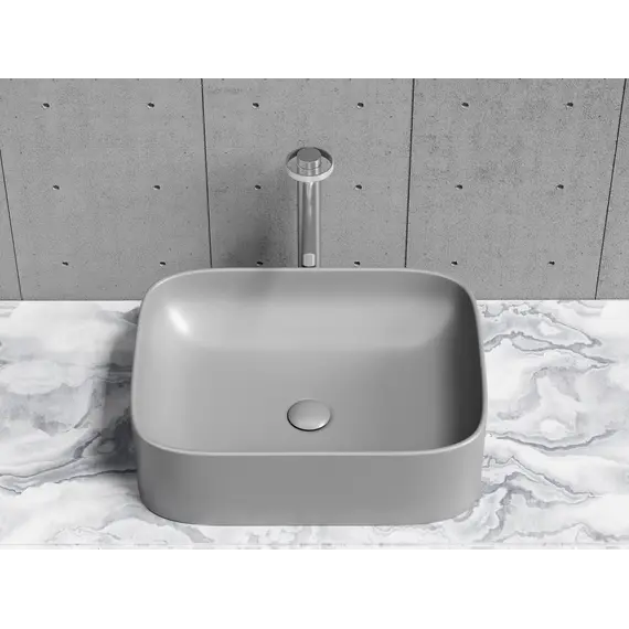 Умывальник чаша Ceramica Nova накладная прямоугольная (цвет Антрацит Матовый) Element 505*380*150мм