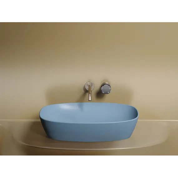 Умывальник чаша Ceramica Nova накладная овальная (цвет Голубой Матовый) Element 600*380*138мм