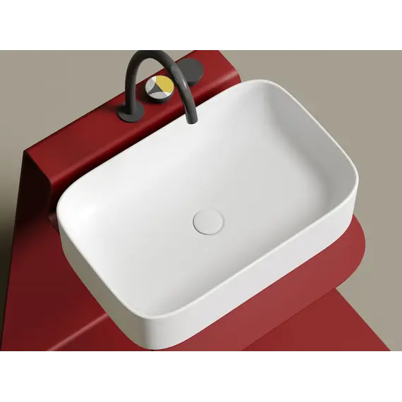 Умывальник чаша Ceramica Nova накладная прямоугольная (цвет Белый Матовый) Element 605*380*150мм