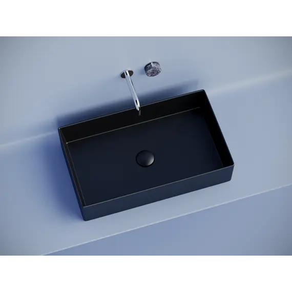 Раковина Ceramica Nova накладная прямоугольная 601*361*130, без перелива, цвет черный матовый, арт. CN6070MB