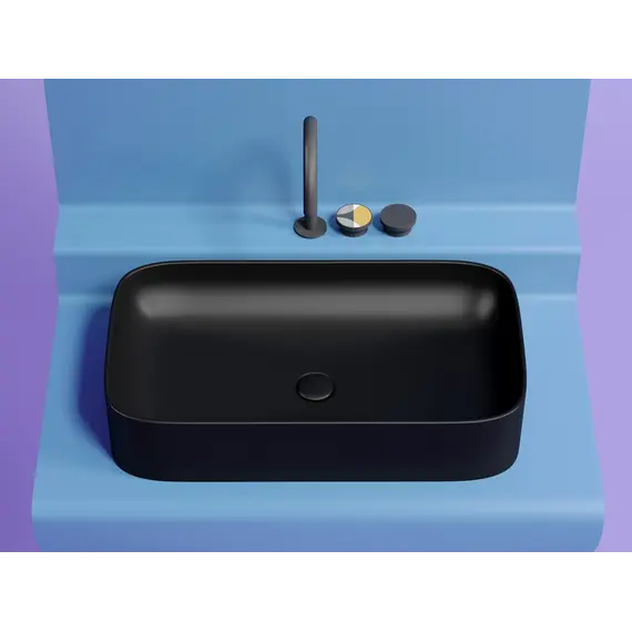 Умывальник чаша Ceramica Nova накладная (Черный Матовый) Element 705*380*150 мм