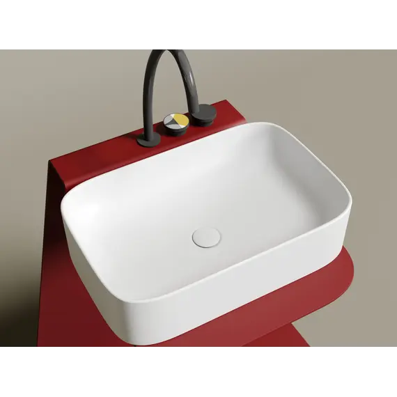 Умывальник чаша Ceramica Nova накладная прямоугольная (цвет Белый Матовый) Element 605*380*150мм