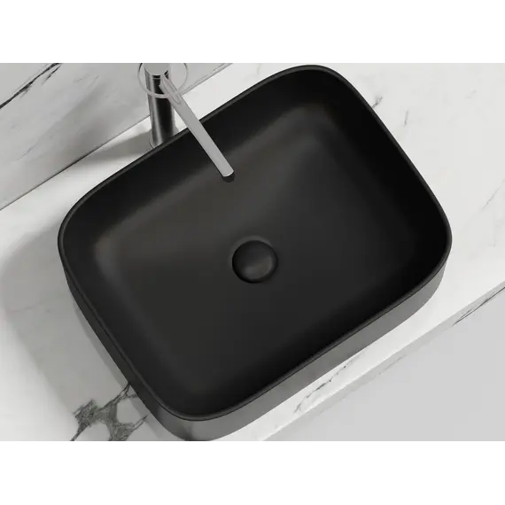 Умывальник чаша Ceramica Nova накладная прямоугольная (цвет Черный Матовый) Element 505*380*150мм