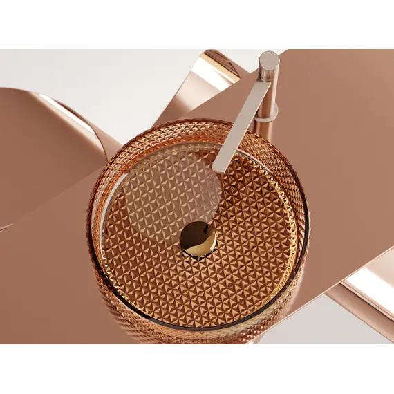 Умывальник чаша Ceramica Nova  накладная круглая (цвет бежевый) Cristal 360*360*112мм