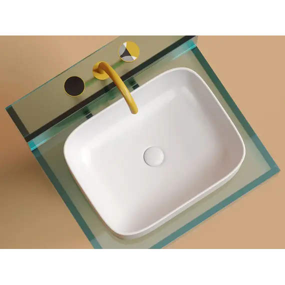 Умывальник чаша Ceramica Nova  накладная прямоугольная (цвет Белый Матовый) Element 505*380*150мм