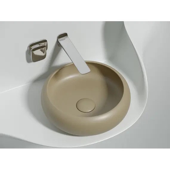 Умывальник чаша Ceramica Nova накладная круглая (цвет Капучино Матовый) Element 360*360*120мм