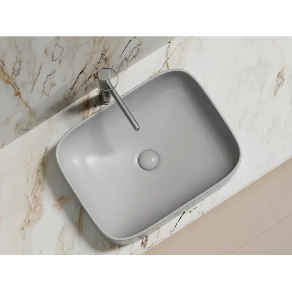 Умывальник чаша Ceramica Nova накладная прямоугольная (цвет Серый Матовый) Element 505*380*150мм