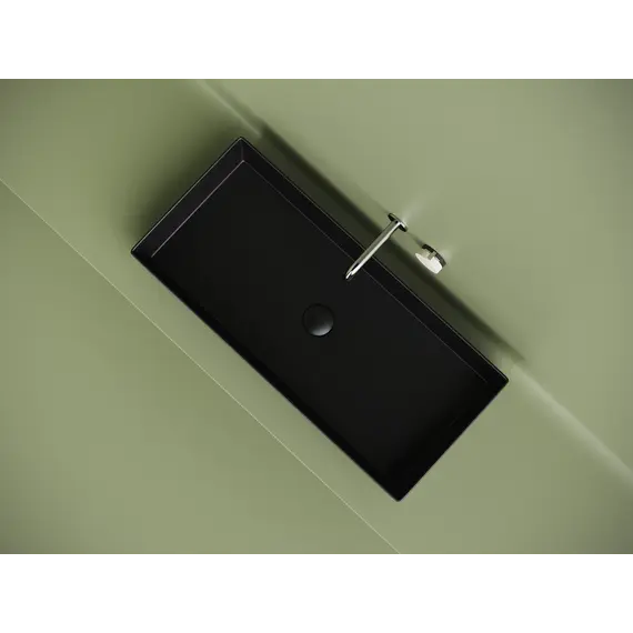 Раковина Ceramica Nova накладная прямоугольная 801*361*130,  без перелива, цвет черный матовый