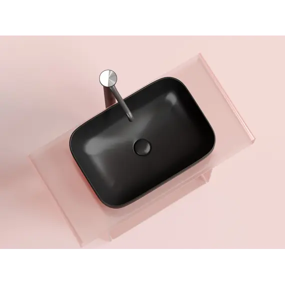Умывальник чаша Ceramica Nova накладная прямоугольная (цвет Черный Матовый) Element 500*359*145мм
