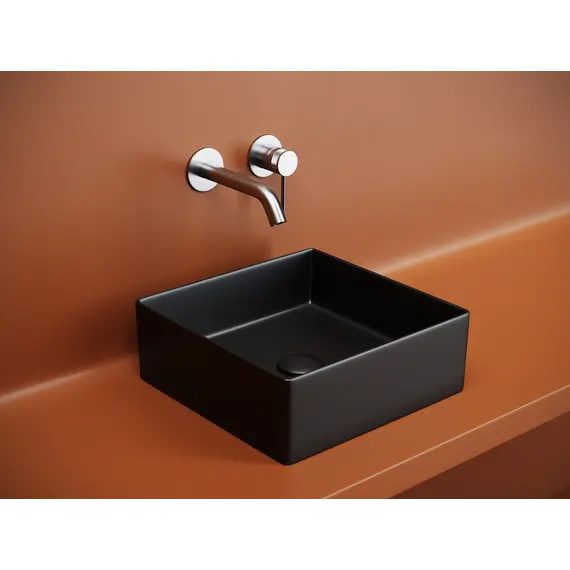 Раковина Ceramica Nova накладная квадратная 361*361*130, , без перелива, цвет черный матовый, арт.CN6068MB