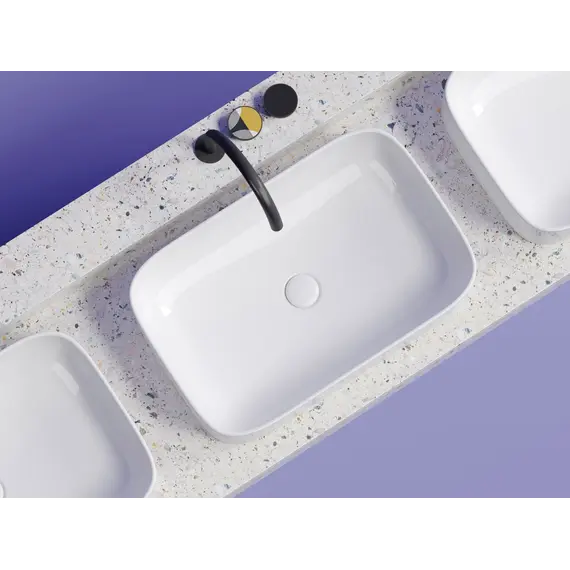 Умывальник чаша Ceramica Nova накладная прямоугольная Element 605*380*150мм