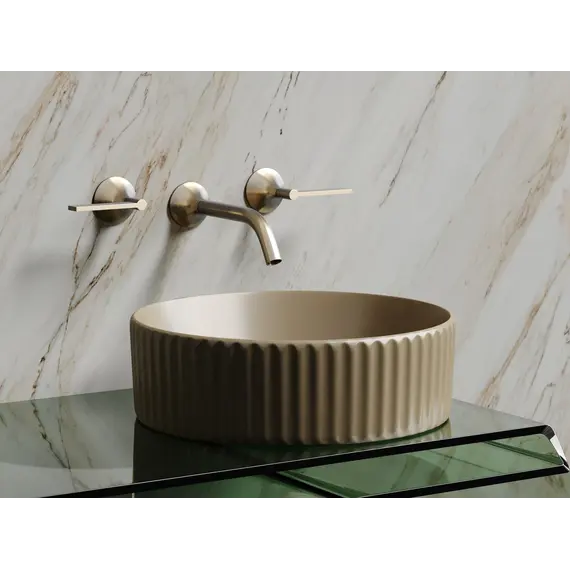 Умывальник чаша Ceramica Nova накладная круглая (цвет Капучино Матовый) Element 360*360*115мм