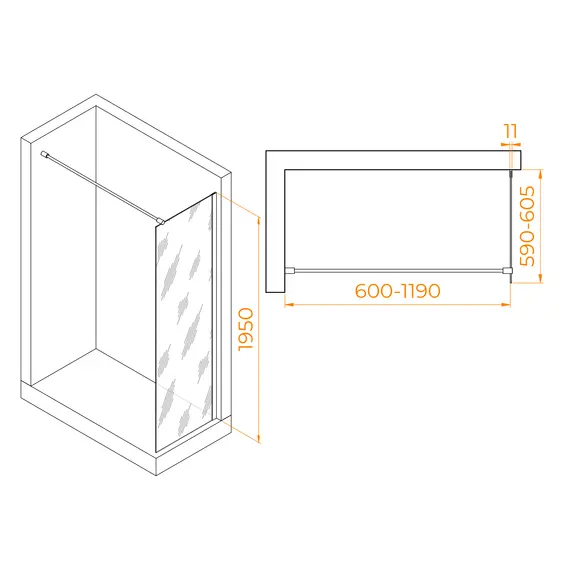 Душевая перегородка RGW WA-002