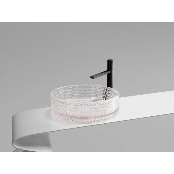 Умывальник чаша Ceramica Nova накладная круглая (цвет розовый) Cristal 360*360*112мм