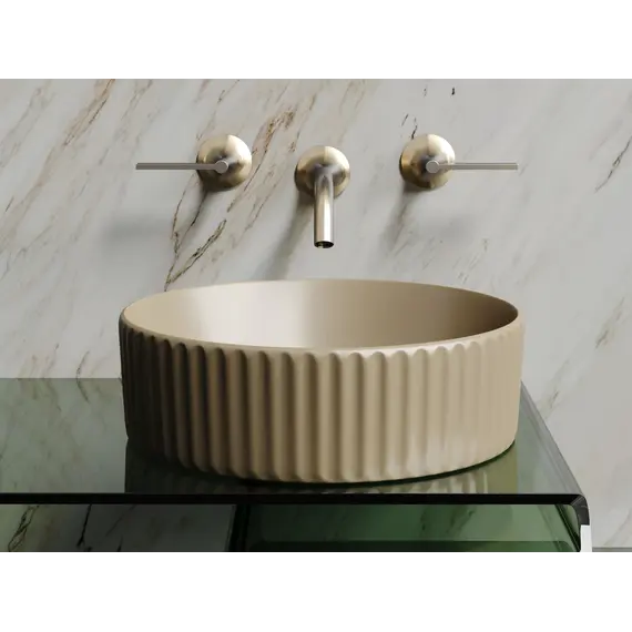 Умывальник чаша Ceramica Nova накладная круглая (цвет Капучино Матовый) Element 360*360*115мм