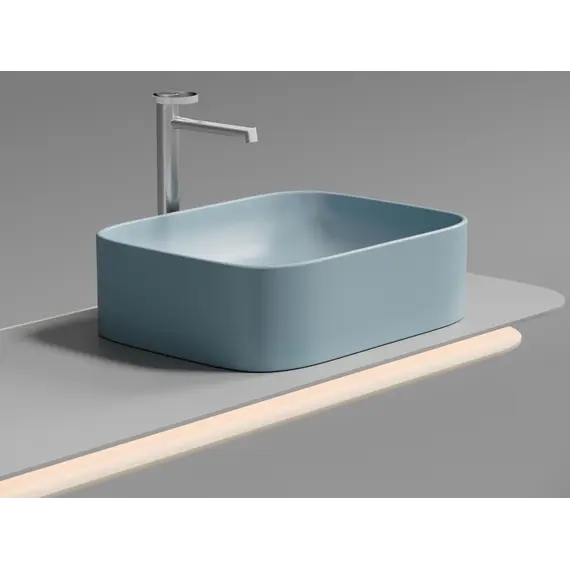 Умывальник чаша Ceramica Nova накладная прямоугольная (цвет Голубой Матовый) Element 505*380*150мм