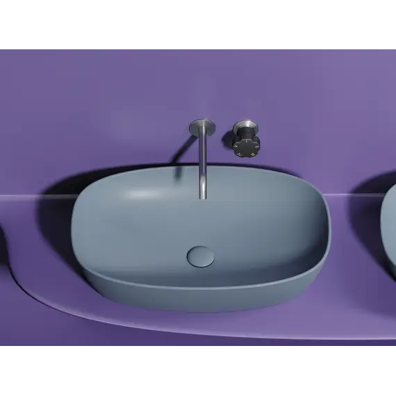 Умывальник чаша Ceramica Nova накладная овальная (цвет Серо-Голубой Матовый) Element 600*380*138мм