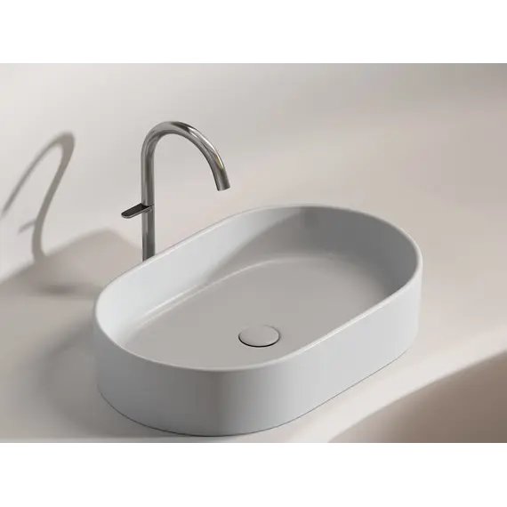 Умывальник чаша Ceramica Nova накладная овальная (цвет Серый Матовый) Element 608*385*122мм