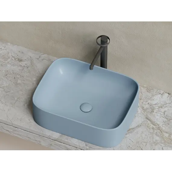 Умывальник чаша Ceramica Nova накладная прямоугольная (цвет Серо-Голубой Матовый) Element 505*380*150мм