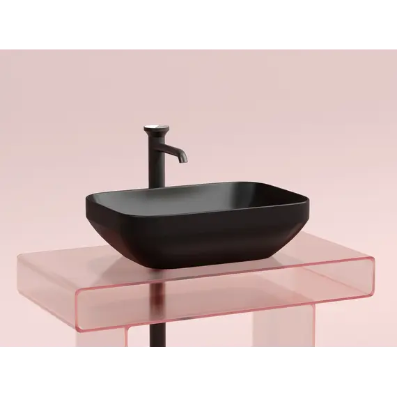 Умывальник чаша Ceramica Nova накладная прямоугольная (цвет Черный Матовый) Element 500*359*145мм