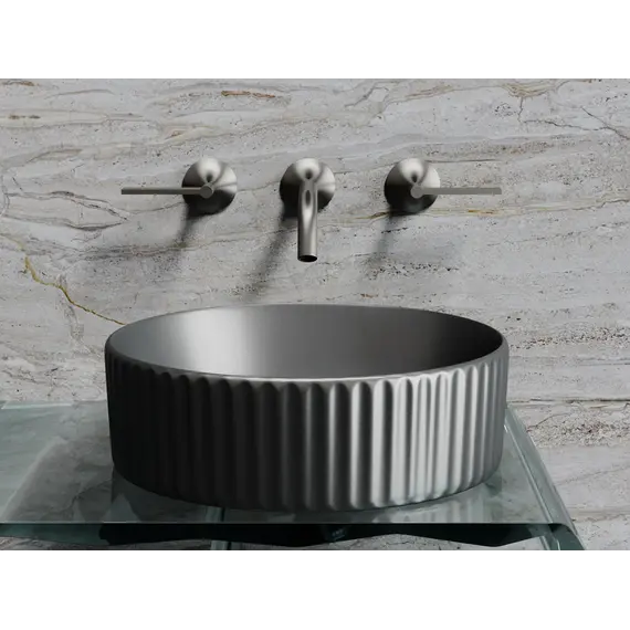 Умывальник чаша Ceramica Nova накладная круглая (цвет Темный Антрацит Матовый) Element 360*360*115мм