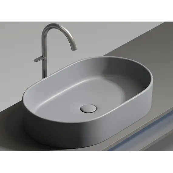 Умывальник чаша Ceramica Nova накладная овальная (цвет Антрацит Матовый) Element 608*385*122мм