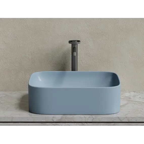 Умывальник чаша Ceramica Nova накладная прямоугольная (цвет Серо-Голубой Матовый) Element 505*380*150мм