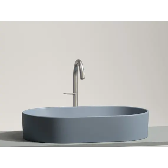 Умывальник чаша Ceramica Nova накладная овальная (цвет Серо-Голубой Матовый) Element 608*385*122мм