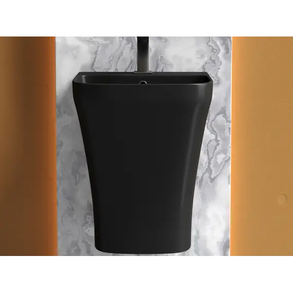 Раковина Ceramica Nova моноблок подвесная DION (Черный Матовый) с отверстием под смеситель, со сливом переливом