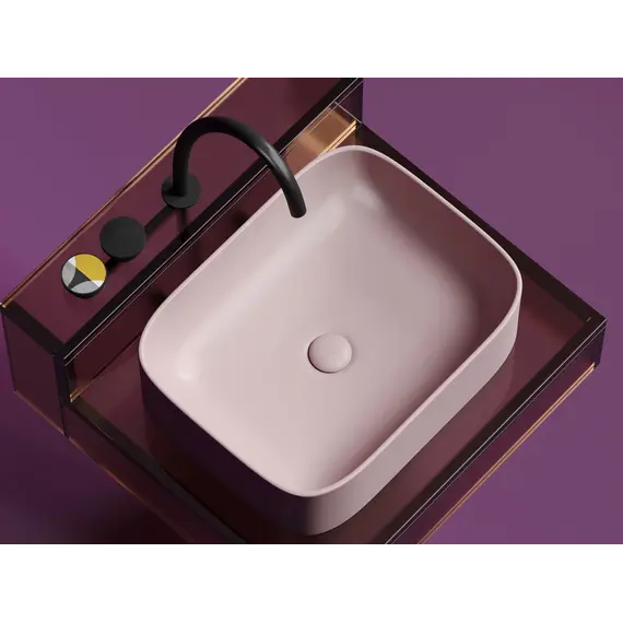 Умывальник чаша Ceramica Nova накладная прямоугольная (цвет Розовый Матовый) Element 505*380*150мм