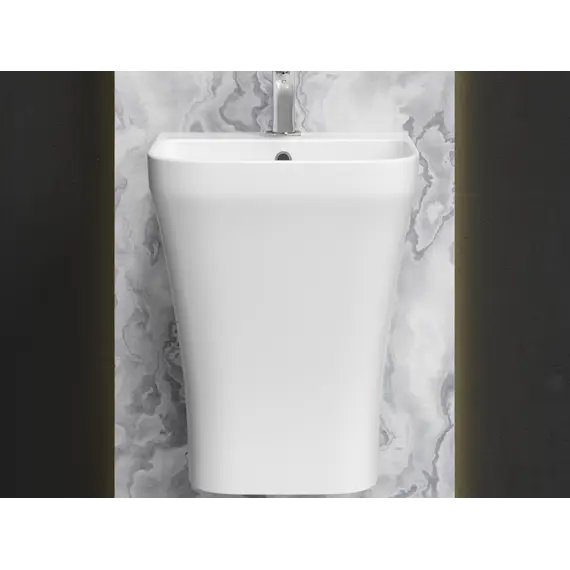 Раковина Ceramica Nova моноблок подвесная DION с отверстием под смеситель, со сливом переливом