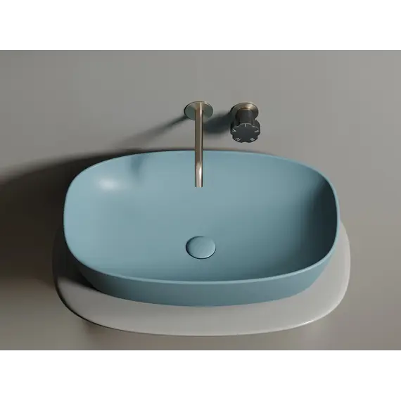 Умывальник чаша Ceramica Nova накладная овальная (цвет Зеленый Матовый) Element 600*380*138мм