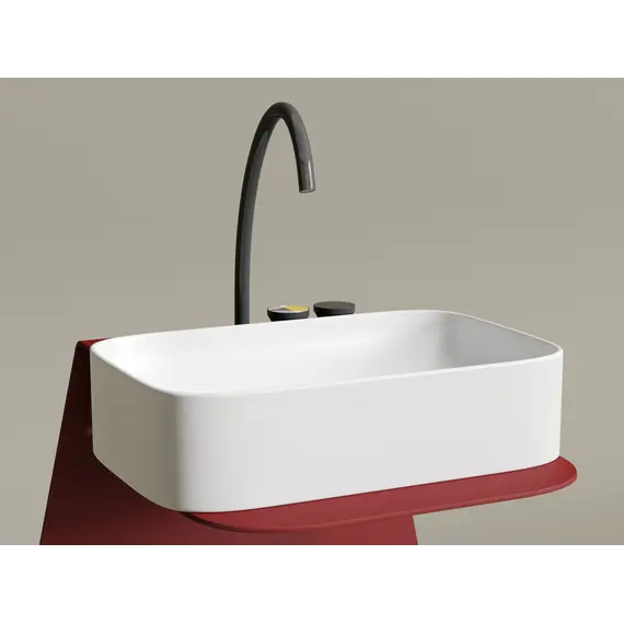 Умывальник чаша Ceramica Nova накладная прямоугольная (цвет Белый Матовый) Element 605*380*150мм