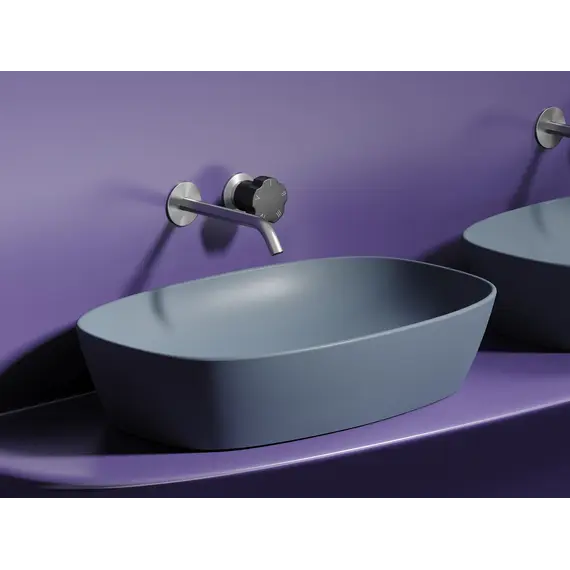 Умывальник чаша Ceramica Nova накладная овальная (цвет Серо-Голубой Матовый) Element 600*380*138мм