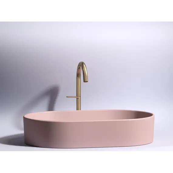 Умывальник чаша Ceramica Nova  накладная овальная (цвет Розовый Матовый) Element 608*385*122мм