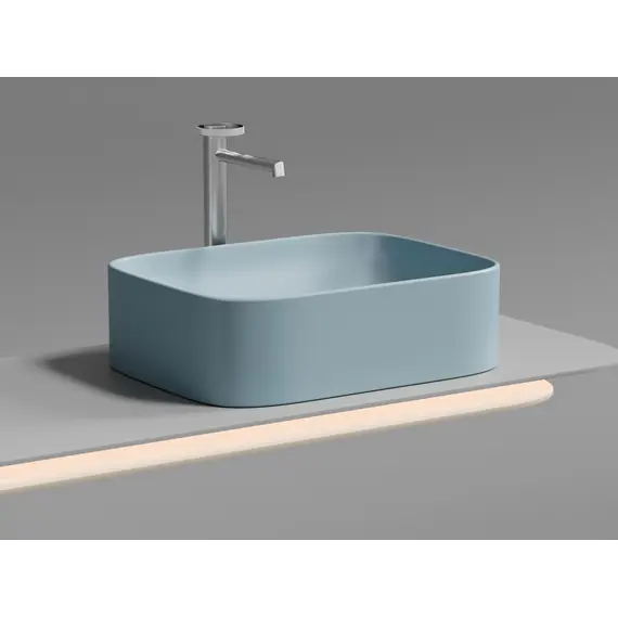 Умывальник чаша Ceramica Nova накладная прямоугольная (цвет Голубой Матовый) Element 505*380*150мм