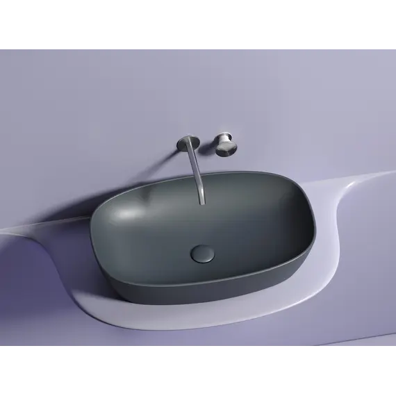 Умывальник чаша Ceramica Nova накладная овальная (цвет Темный Антрацит Матовый) Element 600*380*138мм