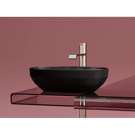 Умывальник чаша Ceramica Nova накладная овальная (цвет Черный Матовый) Element 502*363*145мм