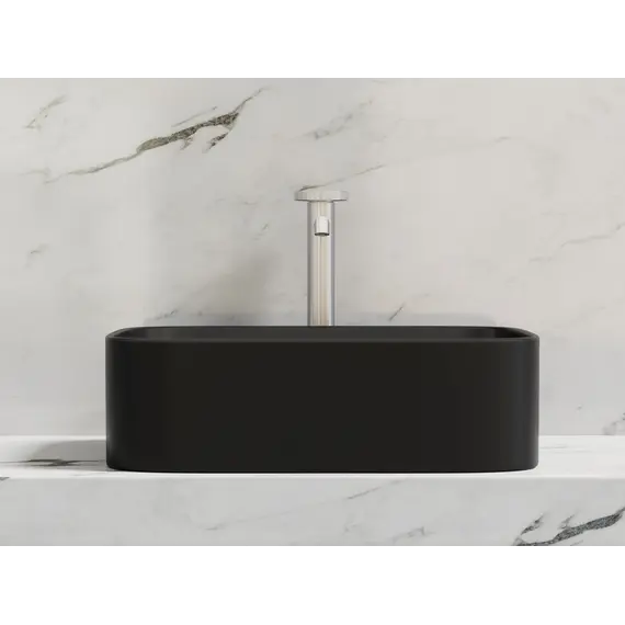 Умывальник чаша Ceramica Nova накладная прямоугольная (цвет Черный Матовый) Element 505*380*150мм
