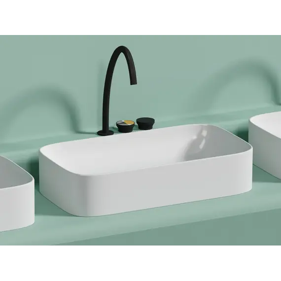 Умывальник чаша Ceramica Nova накладная ( Белый Матовый) Element 705*380*150мм