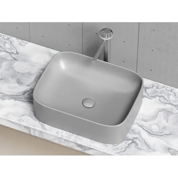 Умывальник чаша Ceramica Nova накладная прямоугольная (цвет Антрацит Матовый) Element 505*380*150мм