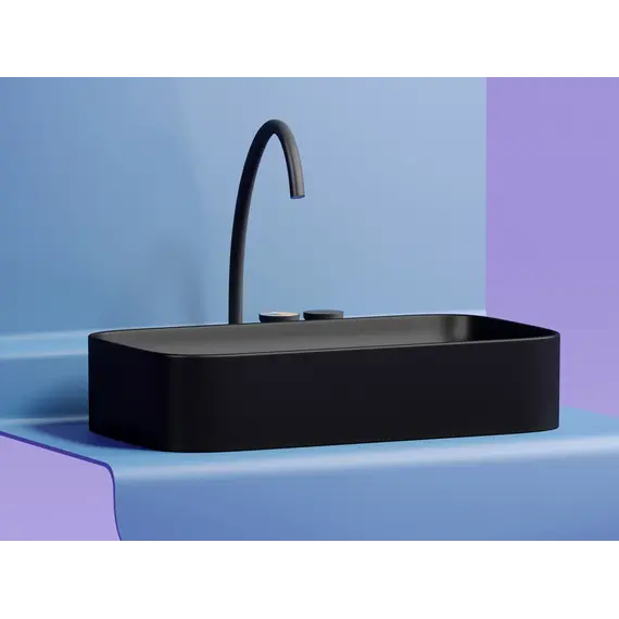 Умывальник чаша Ceramica Nova накладная (Черный Матовый) Element 705*380*150 мм